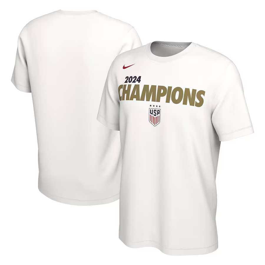 Men 2024 USA Champions white nike t shirts style 4